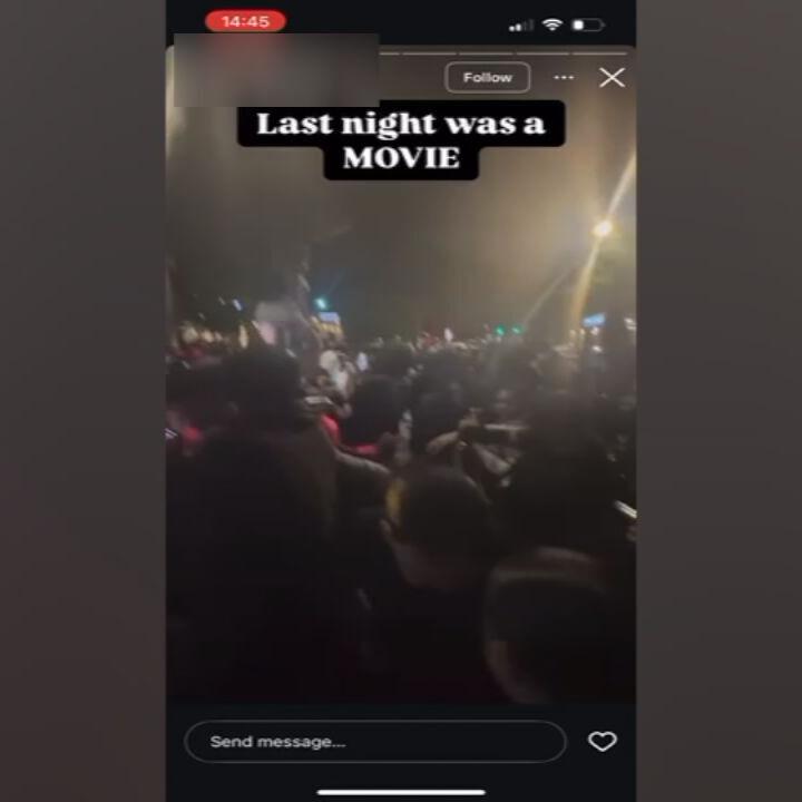 Screengrab from video of Bardstown Road crowd 5-25-25